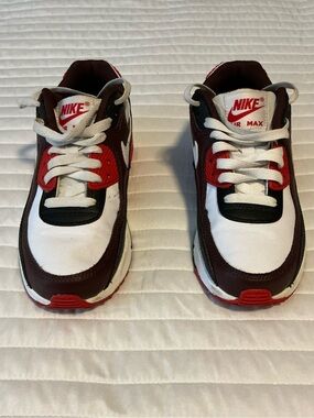Nike Kids' Air Max Sneakers in White and Red